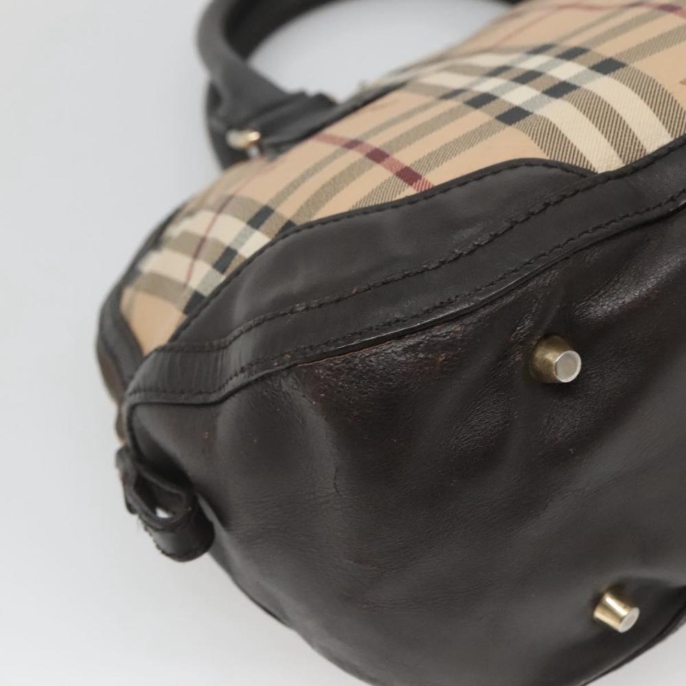 BURBERRY Nova Check Hand Bag PVC Beige Gold Auth 124791 - Picture 16 of 16